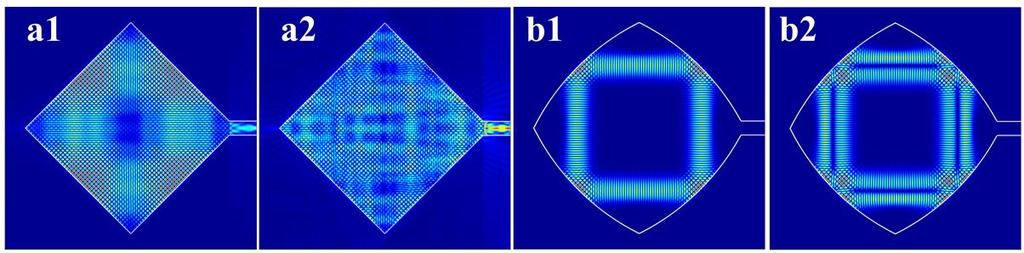 In order to extend the frequency interval of the dual-mode microlaser to THz region, we introduce a novel circular-side deformed square resonator, which can modify the lasing characteristics by
