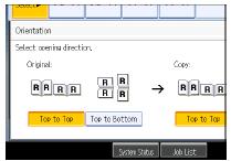 options from the main copier panel