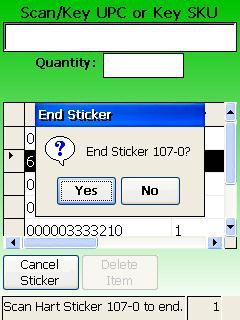 the sticker - the scanner will save all of the data and automatically transmit to ZRS 1.