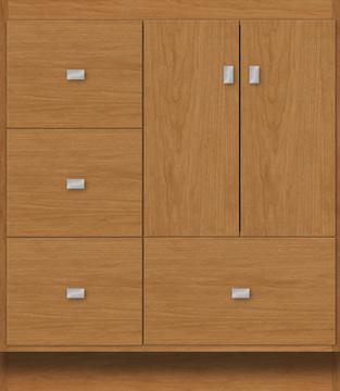 4½" tall Montlake Vanity 0" wide, drawers left
