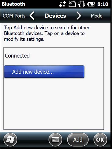 tap on Add new device to search all the nearby Bluetooth