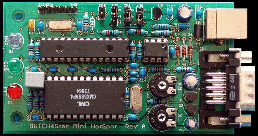 The D-Star Hotspot Programming Header Option Switches USB & Power PIC Microcontroller GMSK Modem IC Radio