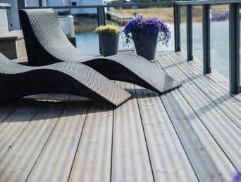 outdoor use. Manufacturers have their own profiles for terrace floorboards and louver battens. Thicker/wider boards can be made by gluing thinner/narrower boards together.