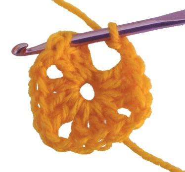 10. Chain 2, then Slip Stitch into the top of the first set