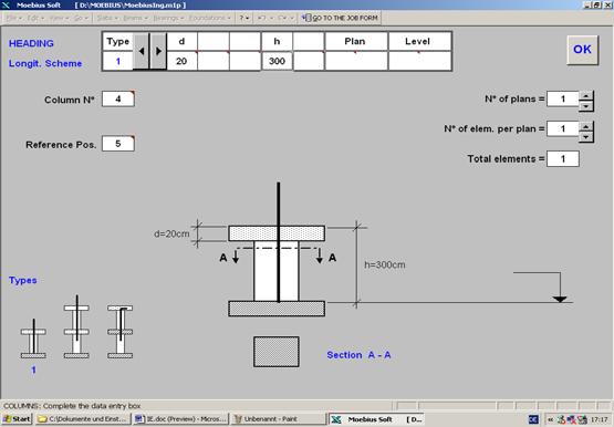 3. Structural types 3.3 Supports 3.3.1 Square columns 3.3.2 Rectangular columns 3.3.3 Rectangular columns Heading selection form: 1. Select one type of floor figure (three types available) 2.