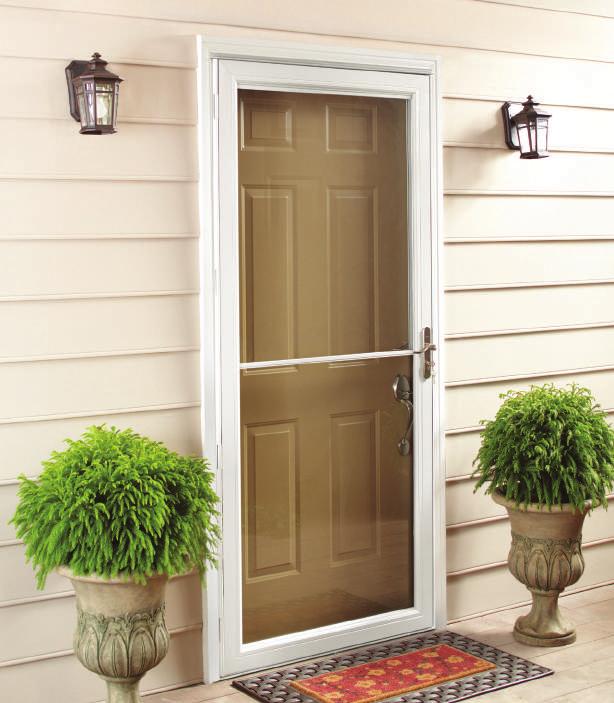 FULLVIEW RETRACTABLE INSECT SCREEN 6 SERIES FEATURES/BENEFITS Aluminum frame (1 ¼" thick) with reinforced corners and decorative profile Push-button closer makes it easy to keep the door open