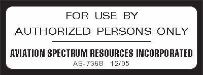 Figure A-6: ASRI Authorized Personnel Only Sticker (Self-Stick)