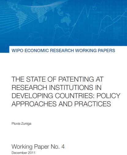 References Chapter 4 of World IP Report, Harnessing public research for innovation the role of Intellectual Property WIPO Economics and Statistics - Working Paper 4, The