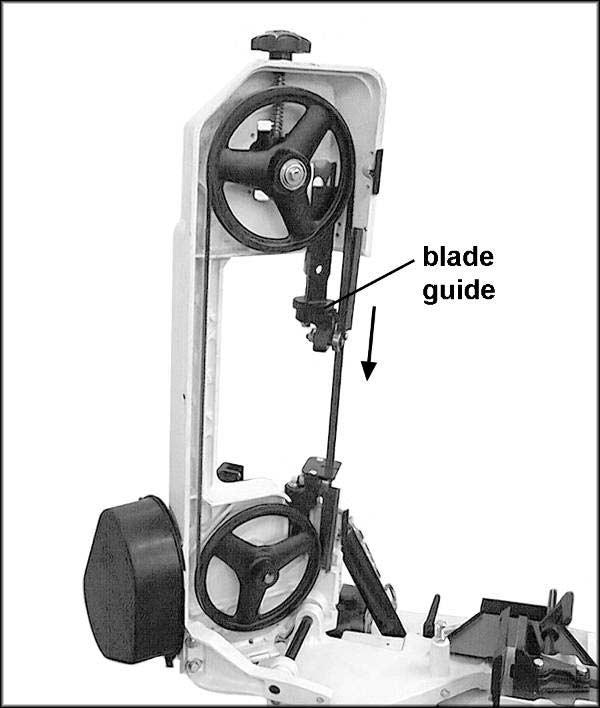 Blade Replacement Use caution and proceed slowly when working with or around a band saw blade. Use gloves when handling it. 1. Disconnect band saw from power source. 2.