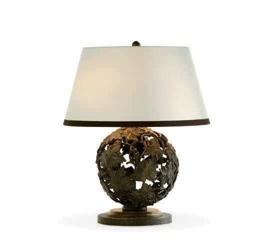 THE LAURA KIRAR COLLECTION 81 SYRO TABLE LAMP LK120 W 19½" D 15½" H 26¾" W 50 D 39 H 68 CM BRASS