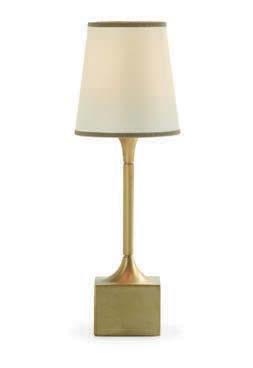 THE LAURA KIRAR COLLECTION 85 LUR TABLE LAMP LK110 DIA 7½" H 22" DIA 19 H 56 CM CAST BRONZE BRUSHED BRONZE FINISH WHITE SILK
