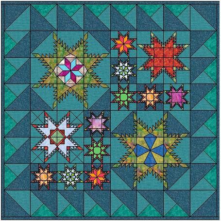 digitized quilting by Sharon Schamber, Master Quilter. The blocks are available in 5, 6, 7, 8, or 9.