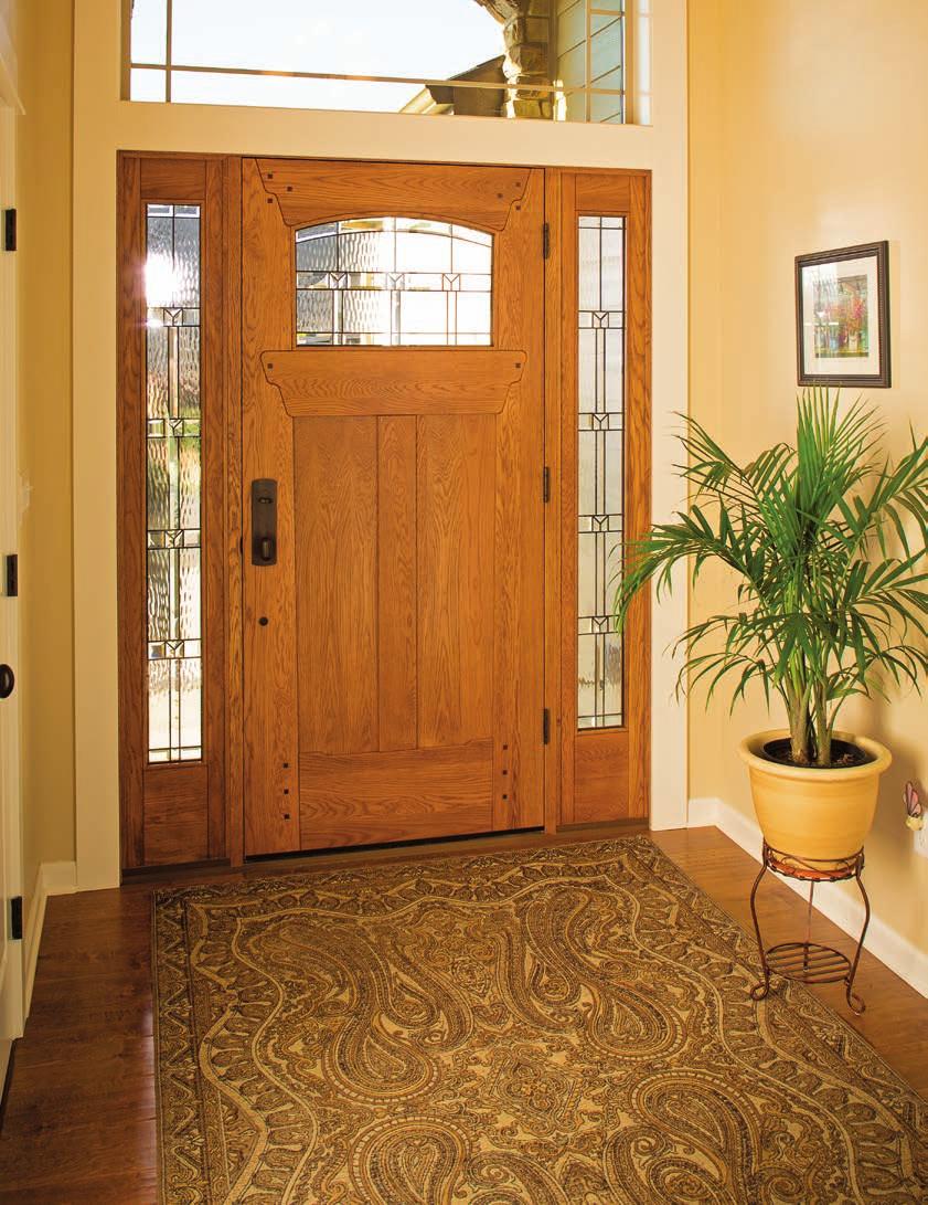 Rogue Valley Door 146 Door 4912, Side Lite 4901-C, all shown in White Oak with Traditions Glass See