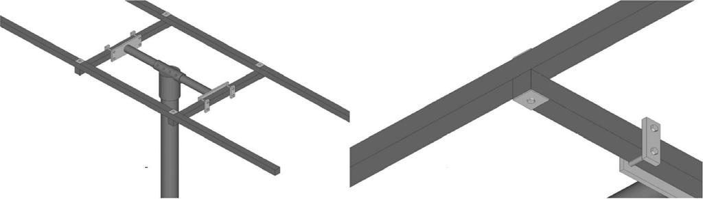 Slide cross pieces into U-Bolts or bolt and flat bar arrangement.