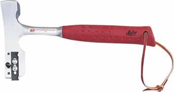 Shinglers Hammer SHV Milled face and 1-13/16 (46 mm) cutting edge with stop gauge and retractable blade. One-piece forged I-beam construction, molded-on vinyl grip and leather safety strap.