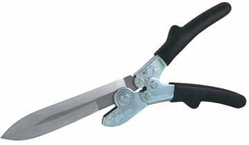 Cuts from either direction around entire circumference of duct. Fine honed blade is long lasting stainless steel. Wire cutter cuts hardened wire rib coil. Compound leverage, for easy wire cutting.