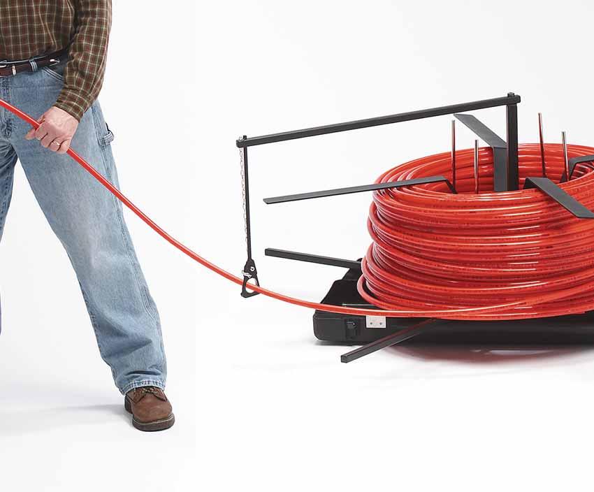 Pex Tubing UNCOILER Use for hydronic in-floor radiant heating layout and for