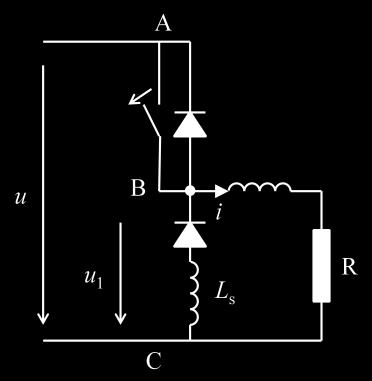 222 Solution When considering the stray inductance, the circuit after switching can be redrawn as following Using equation ( 1 ), we can directly get the voltage, ( 10 ) Since the current flows in