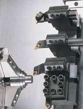 With the optional tool driving attachment driven (live) toolholders can be used on all stations, except for the synchronized spindle position.