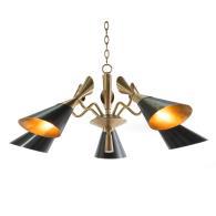 50 FLASH STOCKING $99.50 Product ID: AJC-8954 130"H X 36"D A six-light pendant with ribbons of silver encasing an illuminated interior shade.