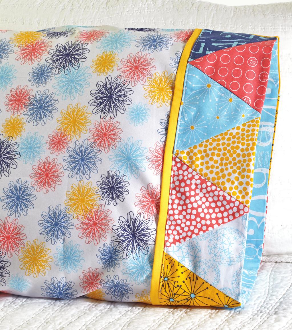 Project: Pillowcase with Pyramid Band Pattern 43 FABRICS are from Figures collection by Brigitte Heitland for Zen