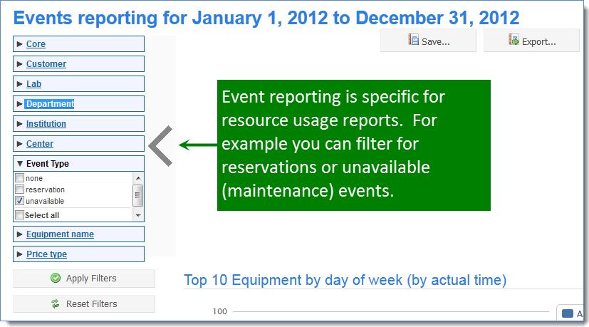 Revisin Date: 12/31/2012 Event Reprting Event reprting is available fr yu t reprt specifically n calendar reservatins and resurce usage.
