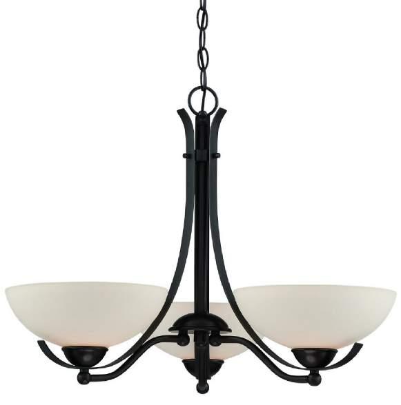 B ORDEAU Five Lamp Chandelier 31"D 26"H Frosted White Glass 5 60W G9 Pin Base 10500 (Burnished