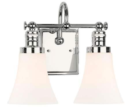B ROMPTON Two Lamp Vanity 13-1/8"W 11-1/8"H 7-3/8" Etched Opal