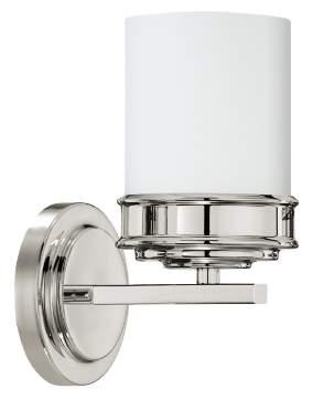 (Polished Nickel) Wall Sconce 5-3/8"W 9-1/4"H 6"E Etched
