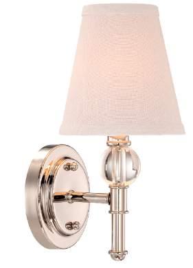 Nickel) Wall Sconce 5-5/8"W 11-3/4"H 6-1/2"E White