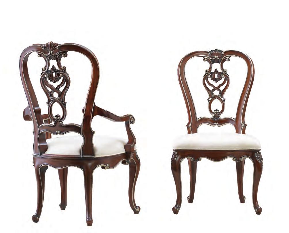 This sculptural chair is noteworthy for its balloon back, graceful cabriole legs, and back slat lavishly carved with scrolls, acanthus leaves, and coquille shells.