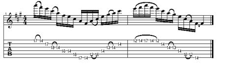 the A string with index finger which is critical to make this lick