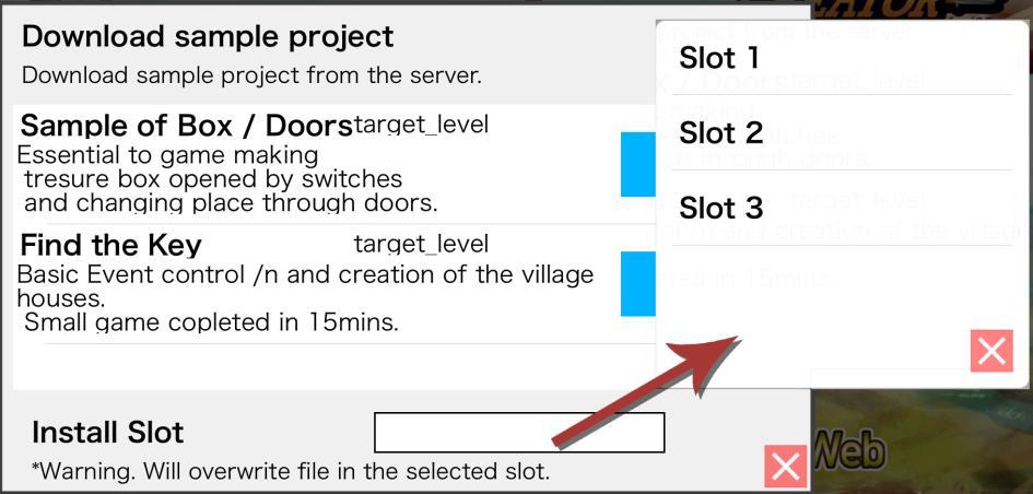 Download Sample Project Allows you to download a tutorial project to a slot. DOWNLOADING SAMPLE PROJECT 1.