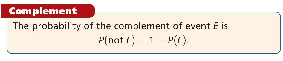 Complement Theoretical Probability The complement of an event E