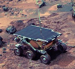 WHEELED ROBOT Sojourner was used during pathfinder mission to explore the mars in summer 1997.