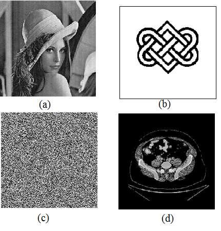 Fig. 12: esults of decryption of image and extraction of watermark (a) etrieved image (b) Extracted Watermark (c) etrieved pre-encrypted Image (d) etrieved Contrast enhanced Image 2) Data Extraction