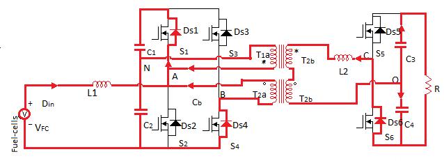 boost half bridge circuit which can limit the input current ripple, and SC bank as the auxiliary power source can deliver power to the load through the full-bridge circuit.