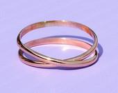 5 mm wide Sizes: 1-15, 4 mm wide Sizes: 1-15, 5 mm wide R25. Tri Color Rolling Rings R27-H. Pink Gold X Ring R28.