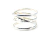 14k Gold Infinity Ring + Band Set R41. Wide Silver Infinity Ring R42-S.