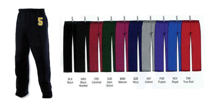 50 RUSSELL ATHLETIC MEN'S OPEN BOTTOM POCKETED FLEECE PANT Dri-Power Moisture Wicking Fabric. Side entry pockets.