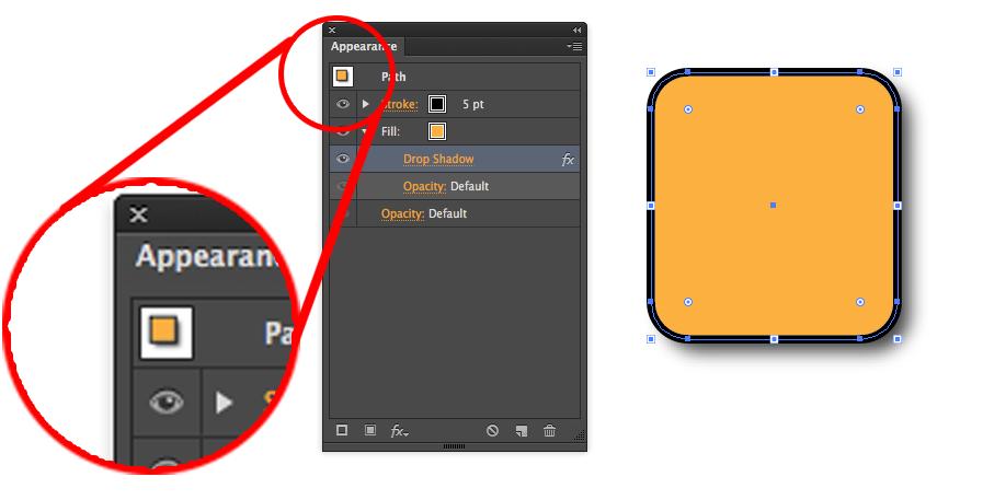 By dragging the preview widget onto an object, the appearance of a selected object