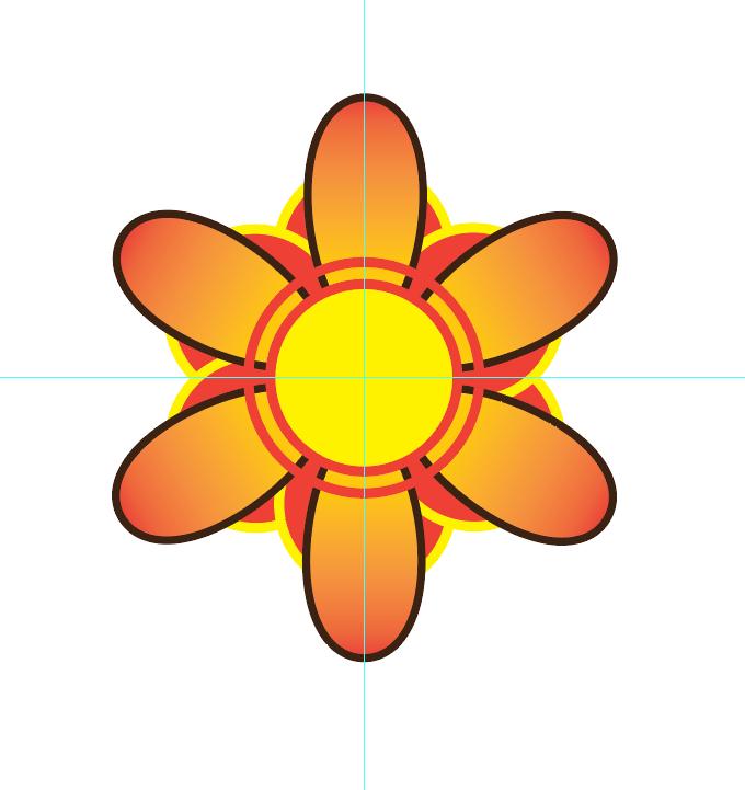 Procedural Design This flower was made using a sequence of gradient strokes.