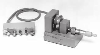 Up to 110 MHz (4-Terminal Pair) Material 16451B Dielectric Test Fixture Description: The 16451B is used to evaluate the dielectric constant of solid