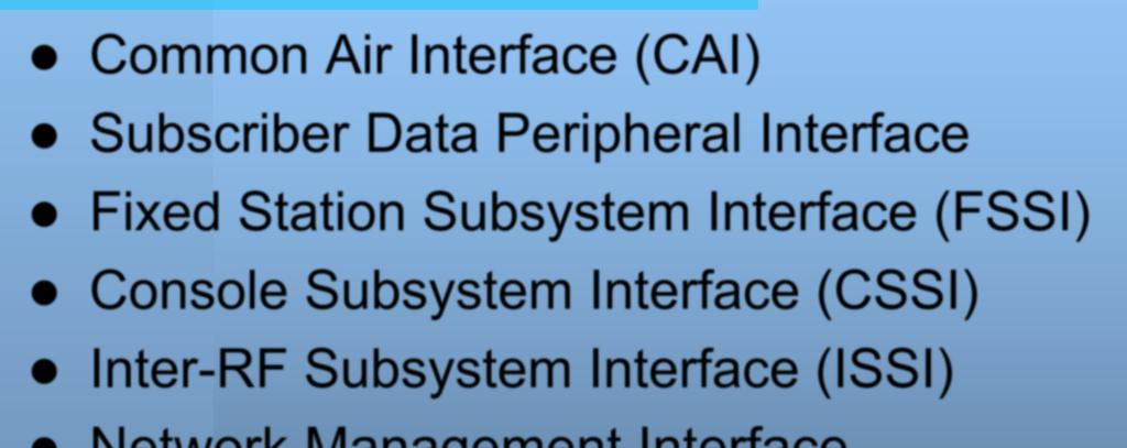 P25 Interfaces Common Air Interface (CAI) Subscriber Data Peripheral