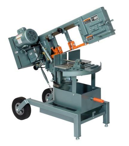 1100 MITRE BAND SAW Looking for a small band saw? The Ellis 1100 band saw might be just what you are looking for. This portable band saw moves easily to the job site.