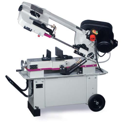 S 181 The metal band saw for demanding sawing with driving belts and 4 sawing speeds Low-noise running Stable casting type Lowering of the saw bow by means of the hydraulic cylinder with infinitely