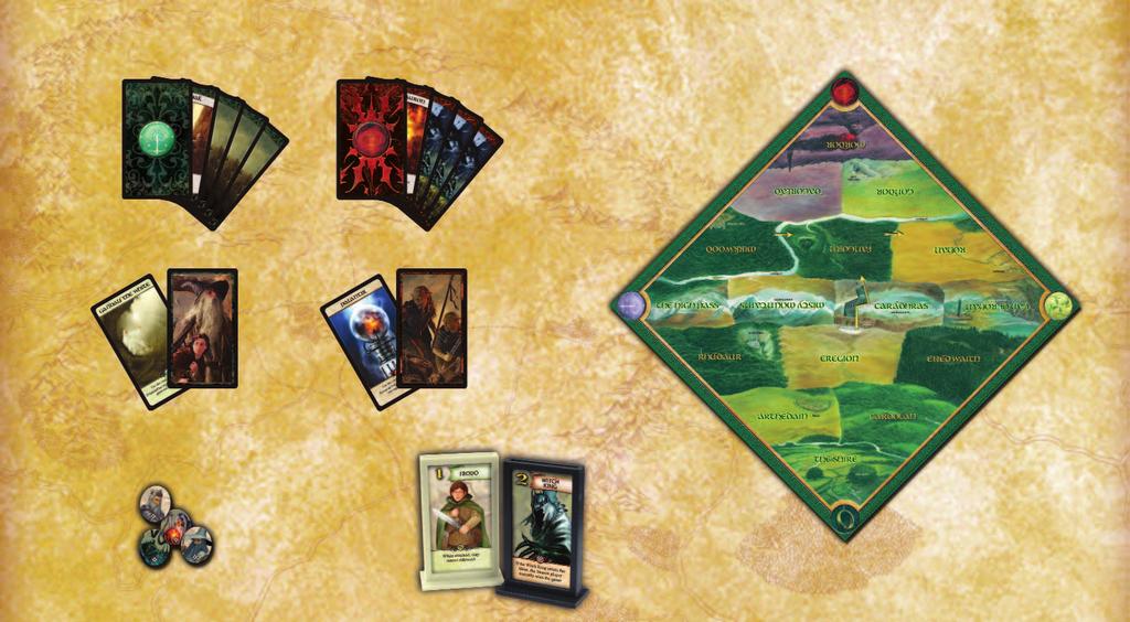 Fellowship Combat Cards GAME COMPONENTS GAME BOARD Sauron Combat Cards THE MOUNTAIN REGIONS Fellowship Special Cards Sauron Special Cards Character Stands & Tiles Character Tokens (Draft Game) A