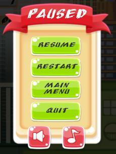 The help menu is used to help the user how to play the game. Also we have some music on and off button, about button, share on social media button and quit button.