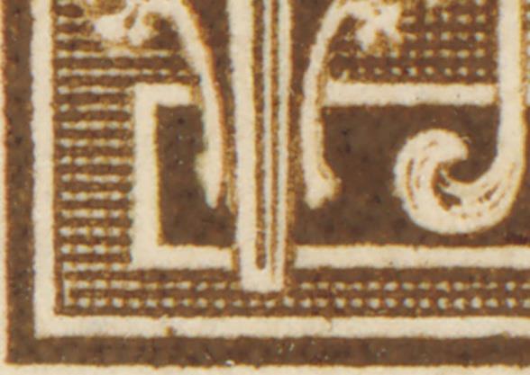 are very thick, probably due to retouching Plate 5 LL 10/1 (LL stamp in corner block)