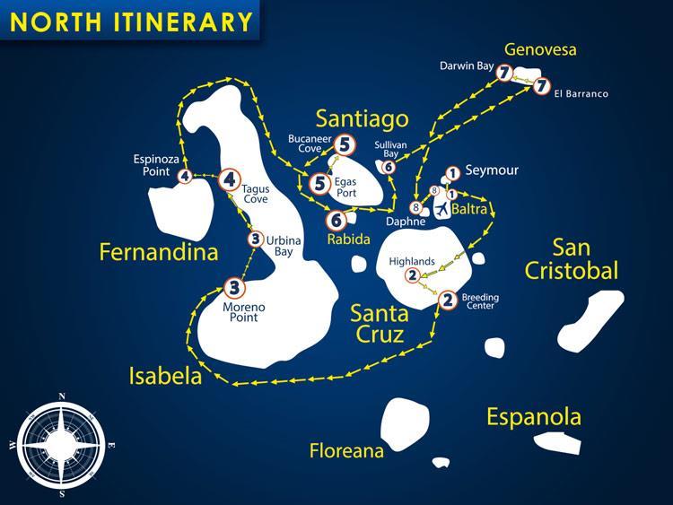 Your Itinerary The western islands have a pristine untouched quality, which is most evident as you sail along the western coast of Isabela and through the narrow Bolivar Channel separating the Island